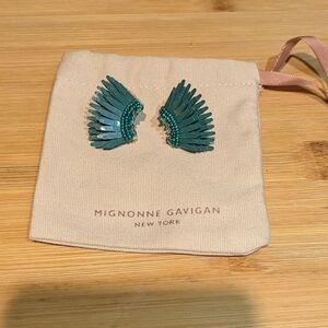 Mignonne Gavigan Teal Wing Earrings